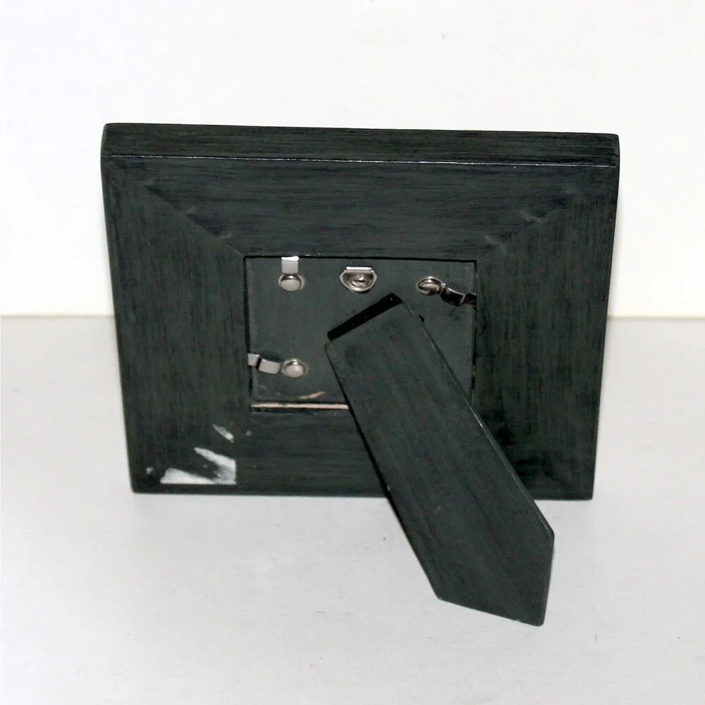 Eddie Bauer Home Photo Frame Wood Metal dark green rustic cabin country 3 x 3